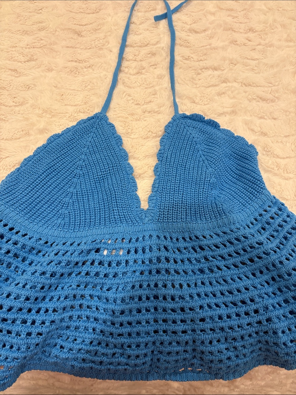 wild fable Blue Crochet Halter Camisole
